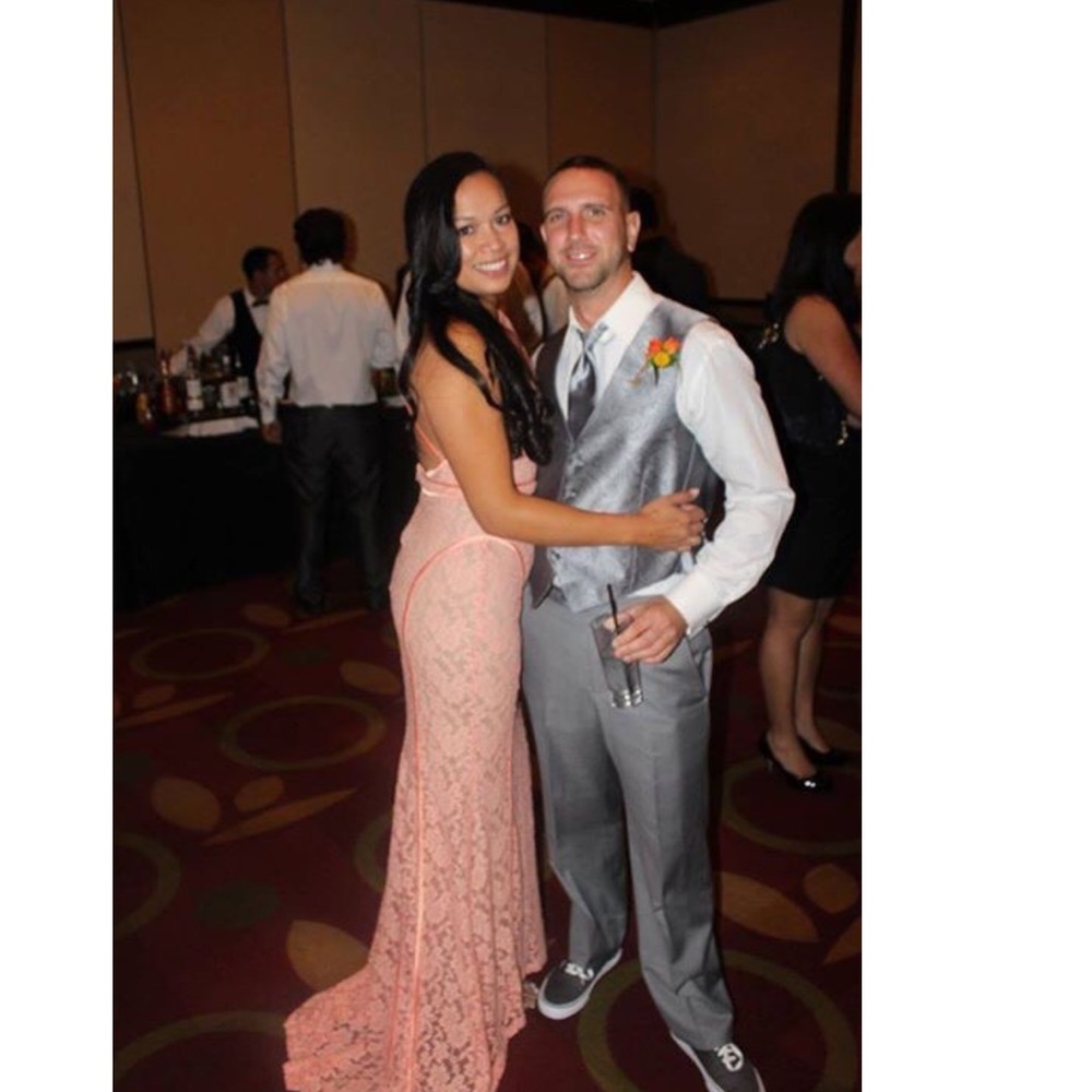 Gorgeous Coral Lace Gown